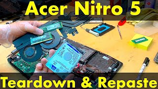 How to Acer Nitro 5 Teardown Nitro 5 AN51551 amp Fan Repaste Thermal Liquid [upl. by Ayerf323]