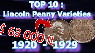 Top 10 1920s Lincoln Penny Varieties Worth Money [upl. by Noni]