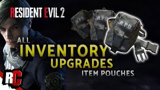 Resident Evil 2  All INVENTORY SLOT UPGRADES  Item Pouch Locations 20 Slots [upl. by Smada]