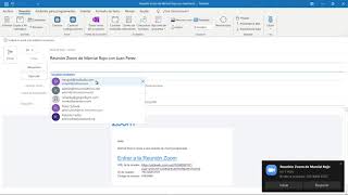 Zoom  Cómo programar una reunion Zoom desde Outlook [upl. by Merras]