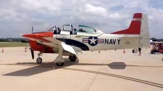 North American T28 Trojan Startup And Taxi [upl. by Nap]