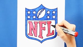 How to draw National Football League NFL Logo [upl. by Siblee]