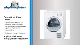 Bosch Dryer Error Codes [upl. by Zetnod]