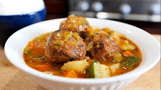 How to make The BEST Mexican Vegan Albondigas Recipe Meatball Soup [upl. by Ahtnicaj]