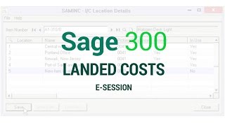 Sage 300 Landed Cost [upl. by Hellene]