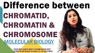 Difference Between CHROMATIN CHROMATID amp CHROMOSOME Molecular Biology NEET CSIRNET IITJAM GATE DBT [upl. by Dianemarie]