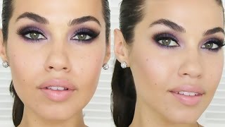 TUTORIAL  Purple Smokey Eye Makeup  Eman [upl. by Braun]