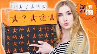 Unboxing Jeffree Star Mystery Boxes AND doing my makeup w what I got [upl. by Mobley]