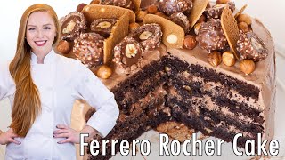 ULTIMATE Ferrero Rocher Cake  Rich Chocolate Hazelnut Cake [upl. by Hulburt]