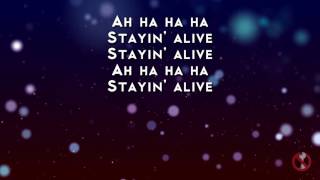 Bee Gees  Stayin Alive Lyrics [upl. by Artemus344]