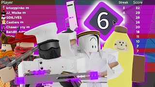 6 Arsenal YouTubers in one purple team  ROBLOX [upl. by Emmi]