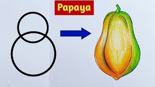 papaya drawing with colours Gali Gali Art [upl. by Hpesoy]