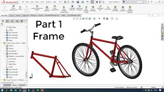 Solidworks Tutorial  How to Make a Bicycle Design Part 1  Frame [upl. by Onailil]