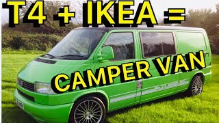 VW T4 DIY Camper van Conversion Using Ikea furniture Van life Self Build Van Tour  sprinter next [upl. by Suilmann670]