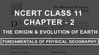 The Origin and Evolution of Earth  Chapter 2 Geography NCERT Class 11 [upl. by Plantagenet]