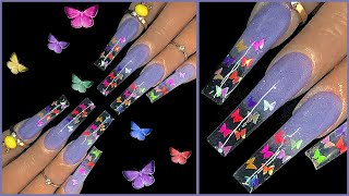 Polygel Tips amp Tricks for Beginners 🦋 Butterfly Ombré Glitter Nails [upl. by Christos4]