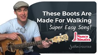 How to play These Boots Are Made For Walking on guitar  Easy Lesson [upl. by Weider]