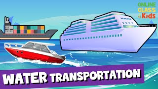 Water Transportation  Educational Videos  Learn English  Talking Flashcards ESL Games [upl. by Arst99]