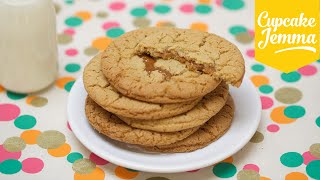 Chewy Salted Caramel Cookie Recipe  Cupcake Jemma [upl. by Annerb]