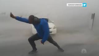 Storm Chaser Battles Hurricane Irma’s Powerful Winds  NBC News [upl. by Eilla186]