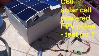 Sunpower Maxeon C60  solar powered rc plane setup  test no1 [upl. by Tennaj714]