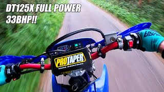 DT125X 2006  SUPERMOTO 33BHP FULL POWER Pov [upl. by Assetak]