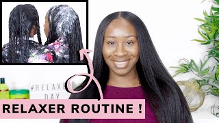 RELAXER ROUTINE HOW I RELAX MY HAIR  RELAXED HAIR [upl. by Dnilasor]