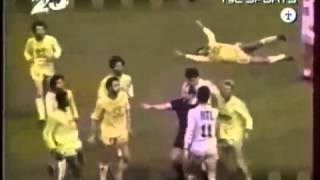 Insane tackle by Eric Cantona against Zakarian [upl. by Atteval]