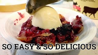 EASIEST Blackberry Cobbler Ever ANYONE CAN MAKE IT [upl. by Nairrad]