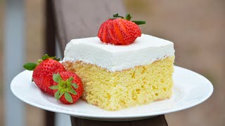 Easy Tres Leches Cake Recipe  Three Milk Cake [upl. by Sheffy]