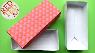 Easy Rectangular Origami Box  Paper Crafts  Crafts Basics [upl. by Ranitta]