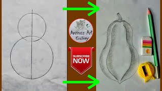 How to draw a papaya step by step very easy by pencil  art video  Arjinas Art Gallery [upl. by Supat]