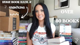 HUGE BOOK HAUL amp UNBOXING 📚 80 books [upl. by Ymia865]