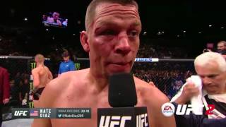 UFC 196 Nate Diaz and Conor McGregor Octagon Interview [upl. by Erodisi]