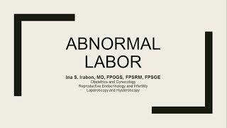 Abnormal Labor [upl. by Lebaron]