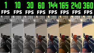 CSGO 1fps vs 10fps vs 30fps vs 60fps vs 120fps vs 144fps vs 165fps vs 240fps vs 360fps [upl. by Naryt]