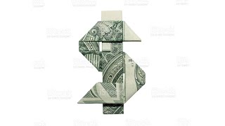 Easy Money Origami Dollar Sign  Tutorial [upl. by Yanad]