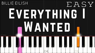 Billie Eilish  everything i wanted  EASY Piano Tutorial [upl. by Deraj760]