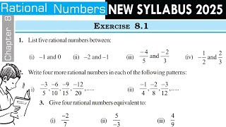 Part 1  Exercise 81 Chapter 8 Rational Numbers  Class 7 Maths NCERT  New Syllabus 2025 [upl. by Eylk]