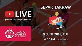 Sepak Takraw Mens Team Event Malaysia vs Singapore Day 4  28th SEA Games Singapore 2015 [upl. by Navada176]