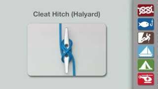 Cleat Hitch  How to Tie a Cleat Hitch Halyard [upl. by Saltzman]