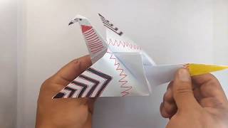 COMO HACER UNA PALOMA DE PAPEL  PAJARO  QUE VUELA  ORIGAMI [upl. by Iveksarap1]