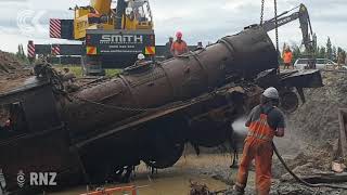 Lumsden locomotive emerges from mud after 93 years [upl. by Ransom]