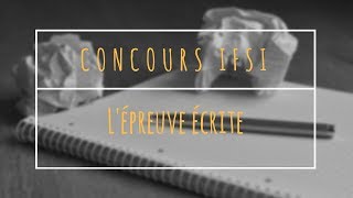 CONCOURS IFSI  Lépreuve écrite [upl. by Noinatrad]