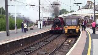 Skipton Railway Station  featuring GWR Hall 5972 Olton Hall Hogwarts Castle [upl. by Aisetra]