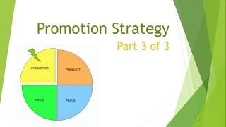 Marketing Mix Promotion Strategy 3 of 3 [upl. by Anerroc544]