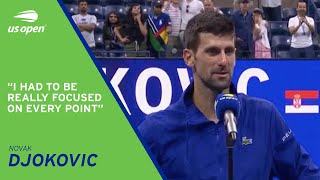 Novak Djokovic OnCourt Interview  2021 US Open Quarterfinal [upl. by Troc]