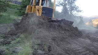 John Deere 850 Dozer With 3 Shank Ripper  Cuts in a New Road [upl. by Aisatsanna]