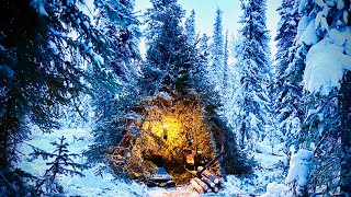 33c ￼WINTER CAMPING IN TREE HOUSE FREEZING COLD [upl. by Nannahs647]