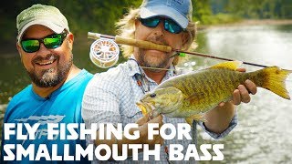 FLY FISHING for Smallmouth Bass Streamers  Poppers [upl. by Salvidor]